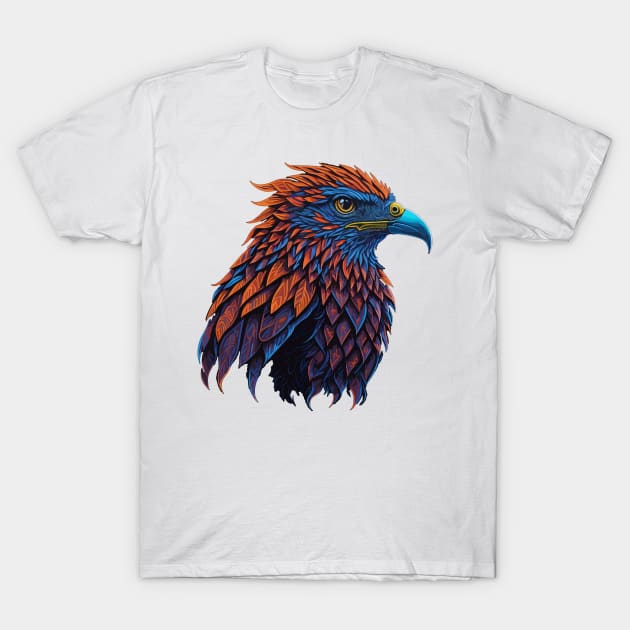 Vibrant Neon Vector Eagle Art T-Shirt by AxAr